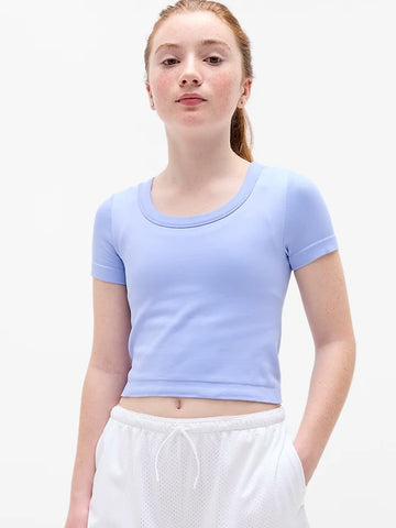 Athleta Girl Rise Above Rib Scoop Tee