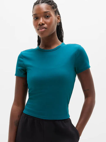 Signature Rib Crop Tee