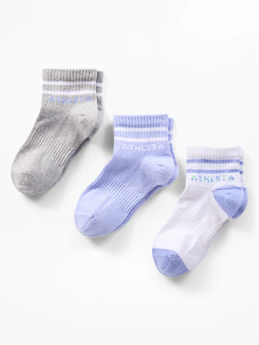 Athleta Girl Everyday Quarter Crew Sock 3-Pack