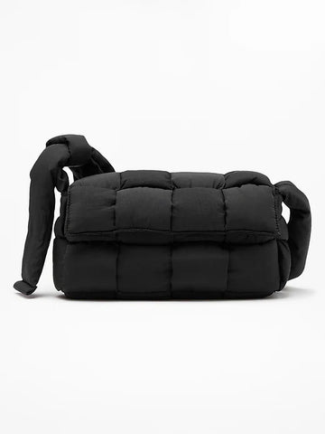 Woven Square Puff Crossbody