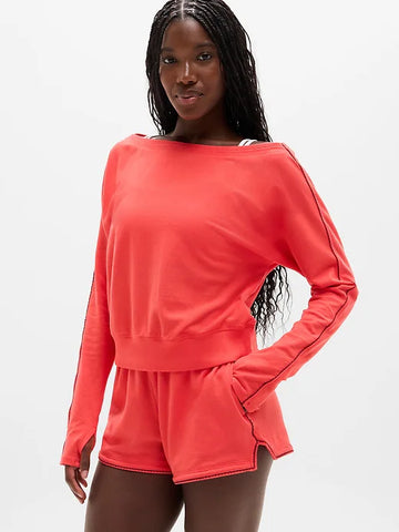 Airy Cotton Terry Boat Neck Sweatshirt