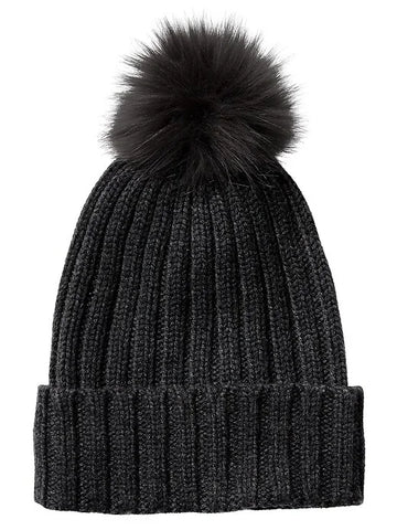 Ribbed Beanie with Pom