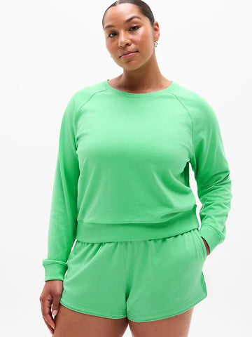 Airy Cotton Terry Crew Sweatshirt