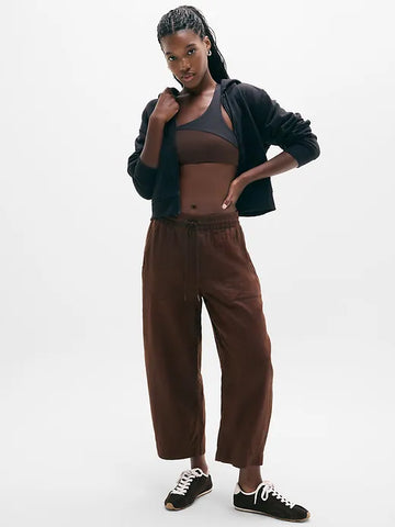 Retreat Linen Easy Barrel Crop Pant