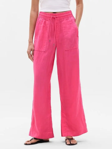 Retreat Linen High Rise Wide Leg Pant